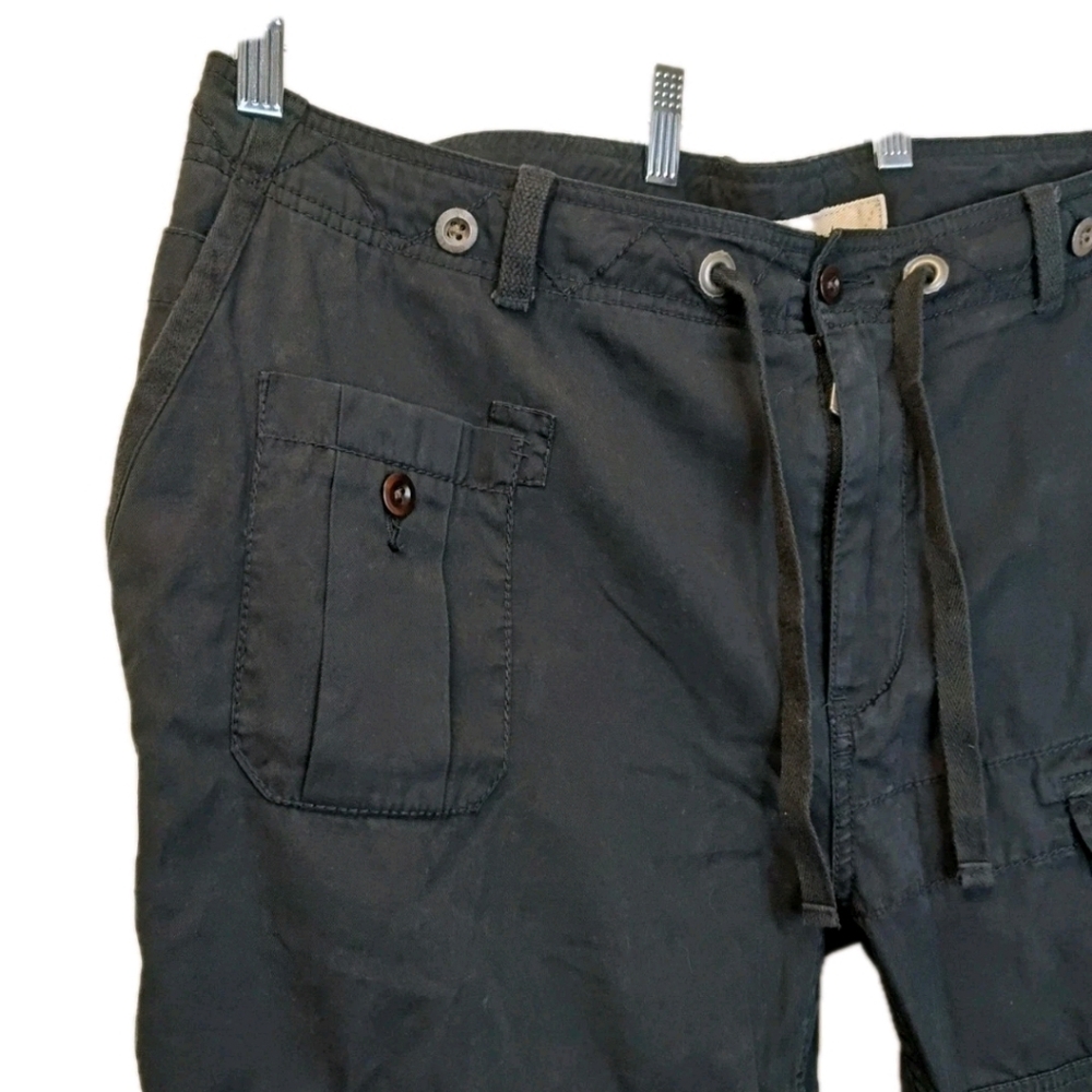 Vtg 90s Polo Ralph Lauren Baggy Wide Leg Cargo Shorts 42/44 Black Field Utility - Picture 3 of 14